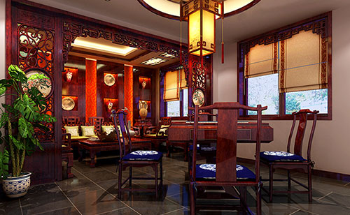 西林古典中式风格茶楼包间设计装修效果图